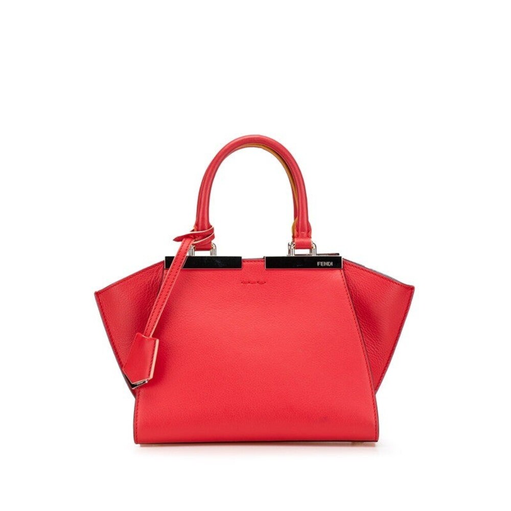 Fendi Leather Petit Trois Jours Handbag Red